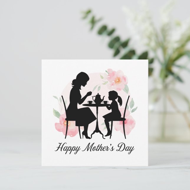 Tea Time With Mum Holiday Card (Standing Front)