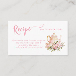 TEA TIME WITH THE BRIDE-TO-BE BRIDAL SHOWER RECIPE ENCLOSURE CARD