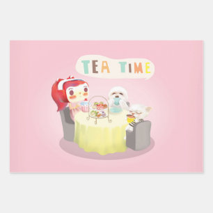 Tea Time Wrapping Paper Sheet