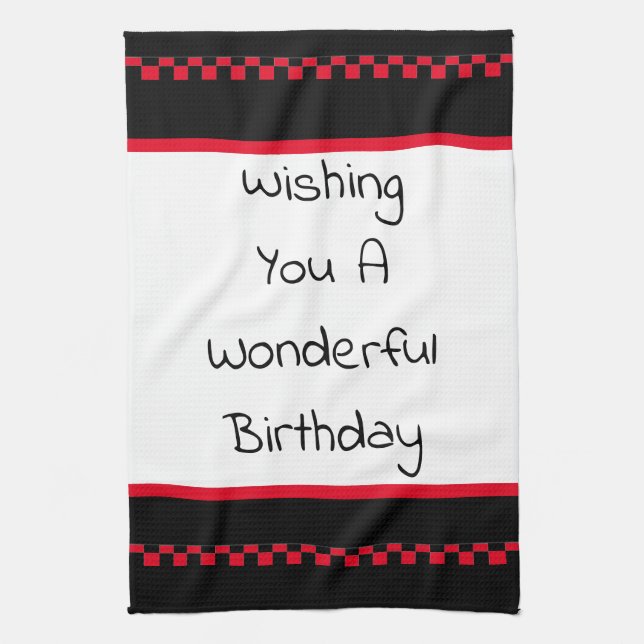 Tea Towel Birthday Wish (Vertical)