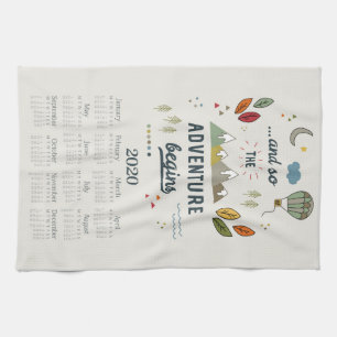 Tea Towel Calendar Wall Art Office decor