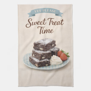 Tea Towel   Chocolate Brownies Kitchen Gift