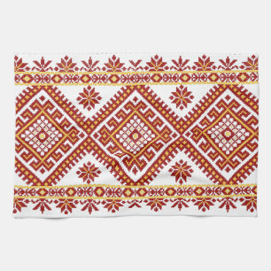 Tea Towel Cotton Ukrainian Embroidery Print
