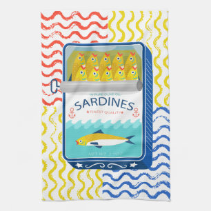 Tea Towel Eclectic Sardines Design