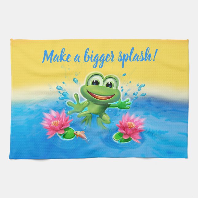 Tea Towel Leap Frog design. (Horizontal)