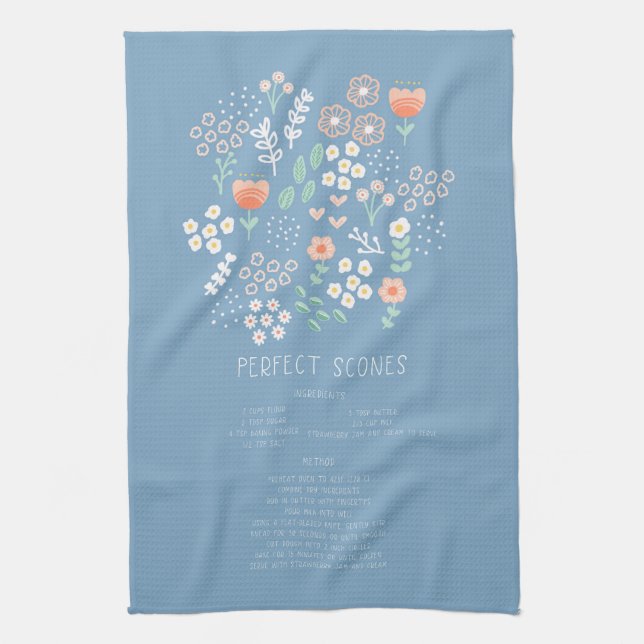 Tea Towel Recipe Scones with Jam and Cream Gift (Vertical)