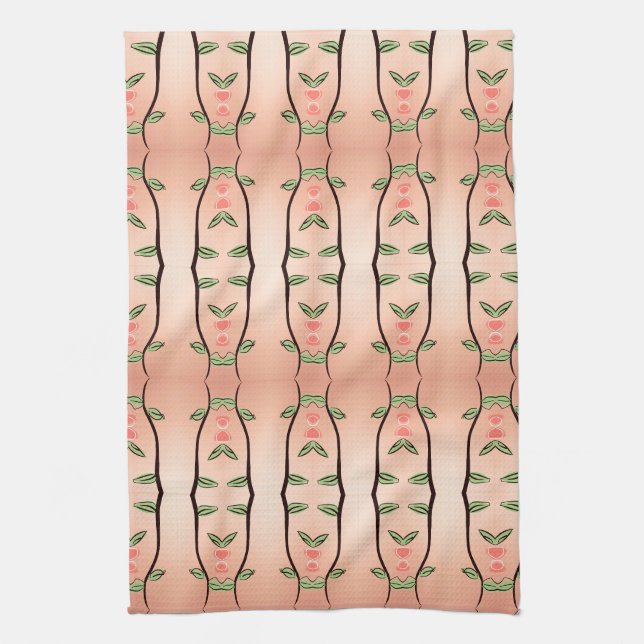 Tea Towel With An Elegant Floral Design (Vertical)