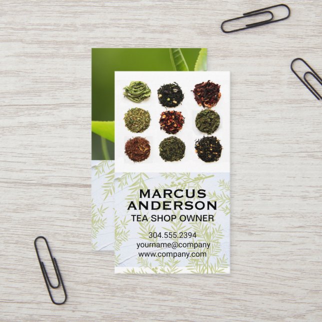 Tea Varieties Business Card (Front/Back In Situ)
