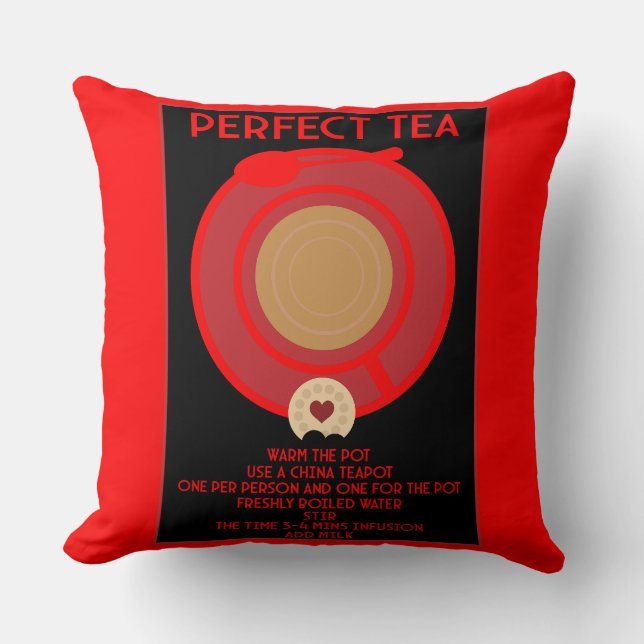 Tea Wall Art Poster Print Cushion (Front)