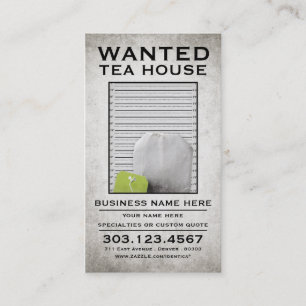 tea wanted poster stamp card