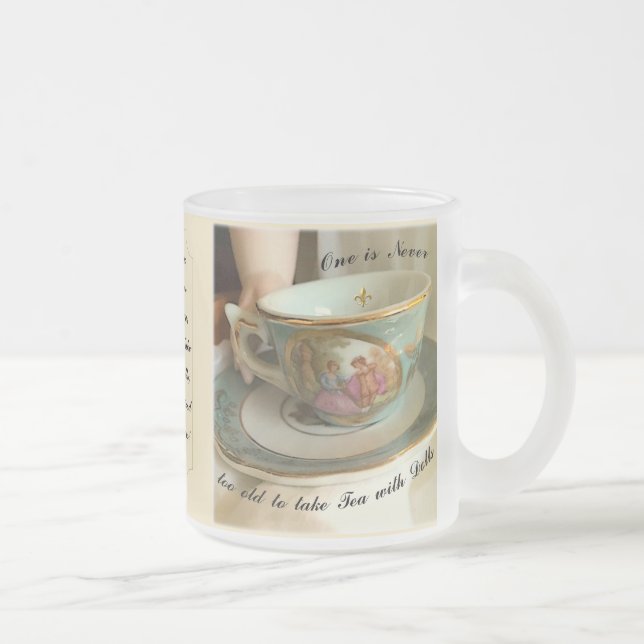 Tea with Dolls Frosted Glass Mug (Right)