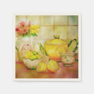 Tea with lemon  napkin