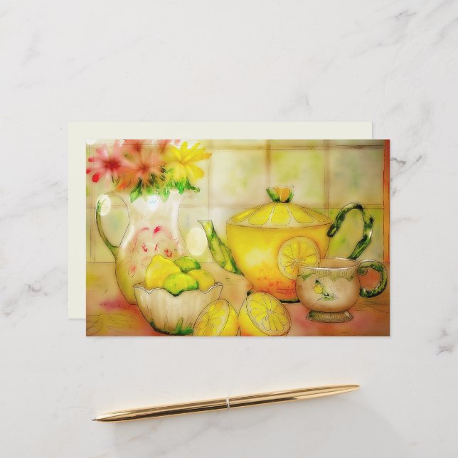 Tea with lemon paper sheet (Front/Back In Situ)