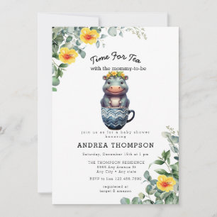  Tea with Mum   Baby Safari Animal Baby Shower  Invitation