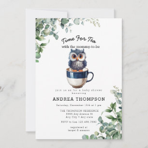  Tea with Mum   Baby Safari Animal Baby Shower  Invitation