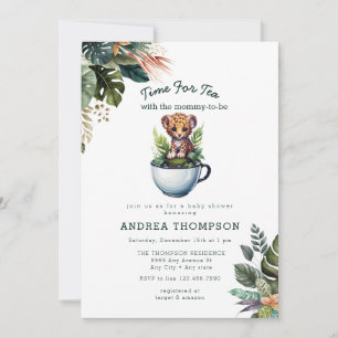  Tea with Mum   Baby Safari Animal Baby Shower  Invitation