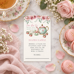 Tea with the Mum-to-be Baby Shower Diaper Raffle Enclosure Card