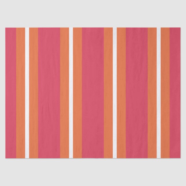 Teaberry and Mandarin Stripes Tissue Paper (Front)