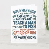 Teach A Man To Fish Card, Funny Card, Birthday Car