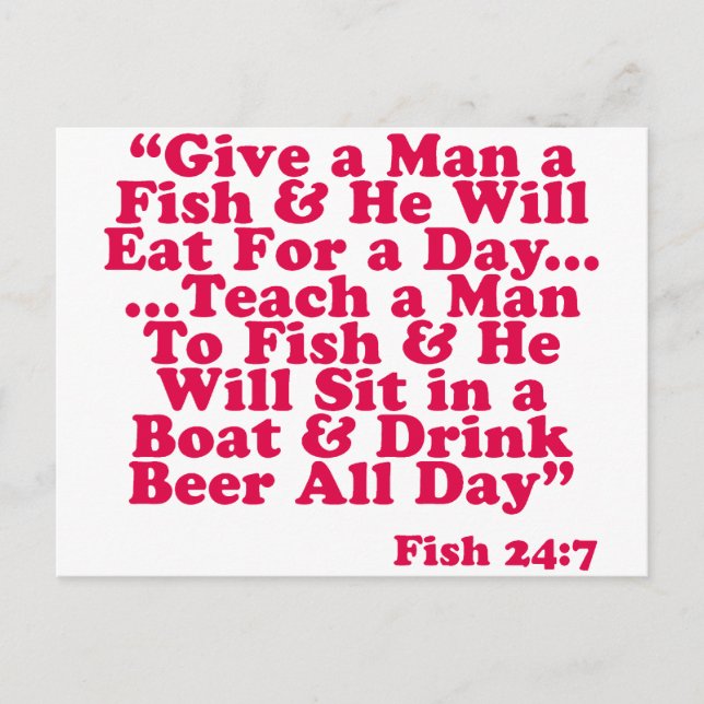 Teach a Man To Fish Postcard (Front)