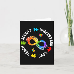 Teach Accept Understand Love Autism Awareness Infi Card
