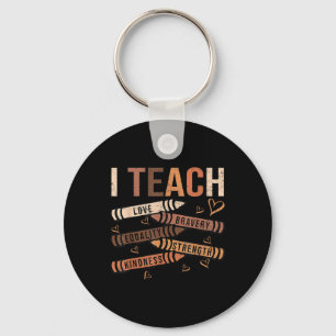 Teach Black History Month Melanin Afro African Tea Key Ring