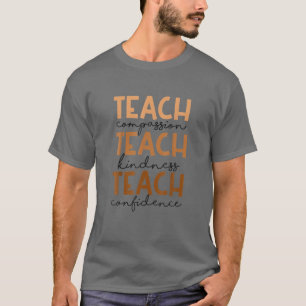 Teach Compassion Kindness Confidence Africa Black T-Shirt