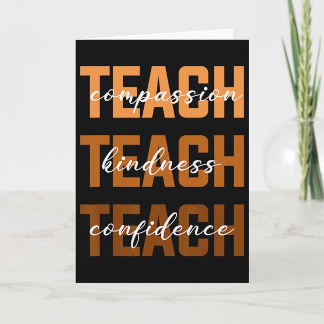 Teach Compion Kindness Black History Melanin Afro  Card (Front)