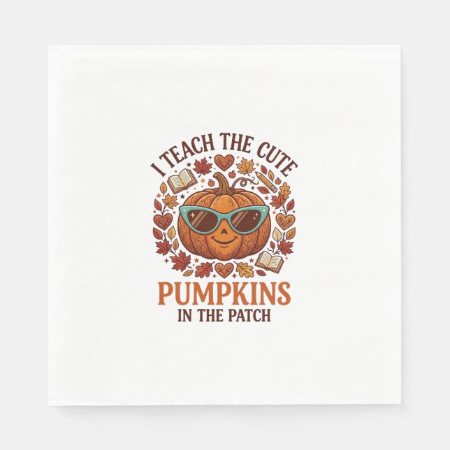 Teach Cute Pumpkins Patch Halloween Sunglasses_1 Napkin (Front)