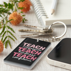Teach Cute Teacher Life Education Inspirational  Key Ring