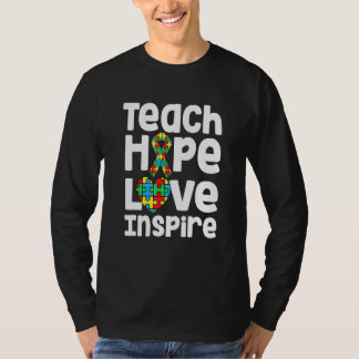 Teach Hope Inspire Warrior Of Autism Awareness Lov T-Shirt