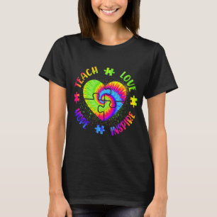 Teach Hope Love Inspire Autism Awareness Teacher T T-Shirt