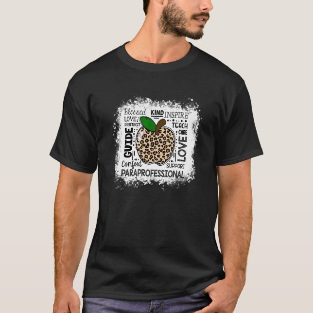 Teach Inspire Love Leopard Paraprofessional Kind B T-Shirt (Front)
