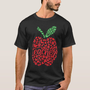 Teach Inspire Love Teacher Apple Back To School Cu T-Shirt