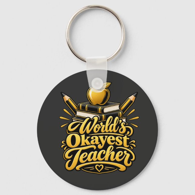 Teach Inspire Repeat Funny Teacher Gift Key Ring (Front)