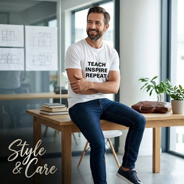 Teach Inspire Repeat Motivational Design T-Shirt (Teach Inspire Repeat Motivational Design T-Shirt)