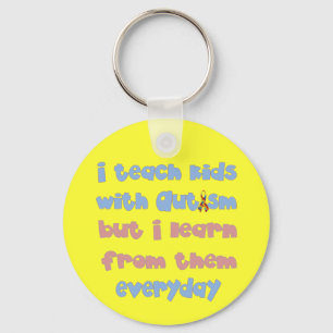 Teach Kids with Autism - Awareness Ribbon Key Ring