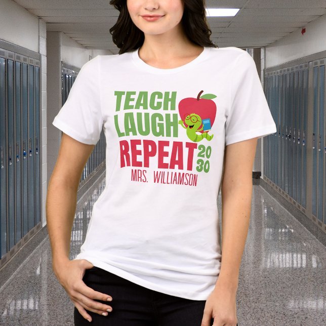 Teach Laugh Repeat Teacher Tri-Blend Shirt (Creator Uploaded)