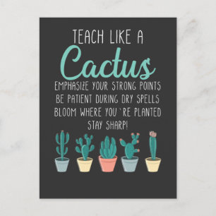 Teach Like A Cactus Teacher Back To School Postcard