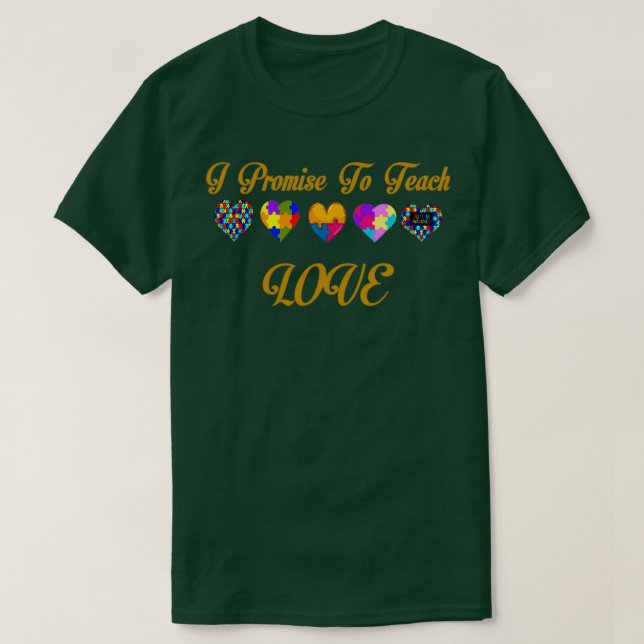 Teach Love for Teachers Para Sped Autism Equality  T-Shirt (Design Front)