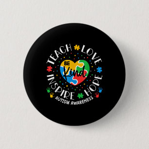 Teach Love Inspire Autism Awareness Teacher 6 Cm Round Badge