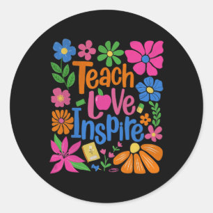 Teach Love Inspire Back To School Classic Round Sticker