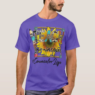 Teach Love Inspire Back to school Counsellor Life  T-Shirt
