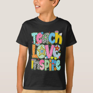 Teach Love Inspire Back To School Teacher Kids Boy T-Shirt