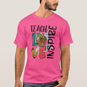 Teach Love Inspire Cute Leopard Cheetah Print T-Shirt