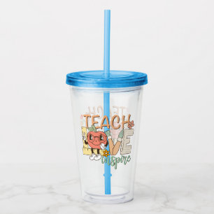 Teach Love Inspire – Cute School Supplies Acrylic Tumbler
