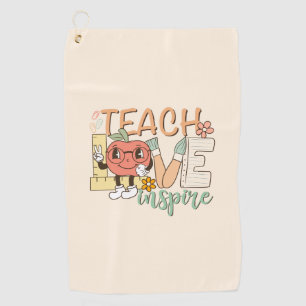 Teach Love Inspire – Cute School Supplies Golf Towel