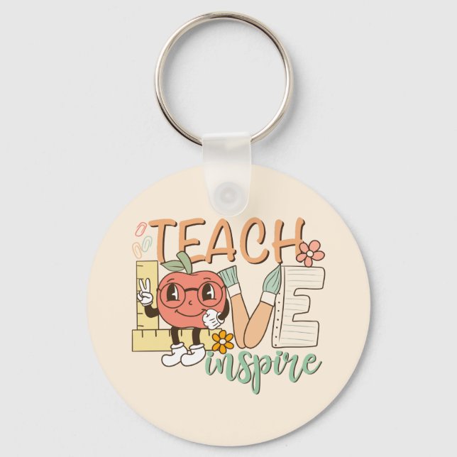 Teach Love Inspire – Cute School Supplies Key Ring (Front)