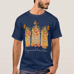 Teach Love Inspire Daycare Provider Fall Autumn Tr T-Shirt
