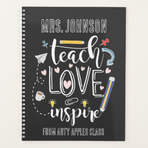 teach love inspire favourite teacher chalkboard planner